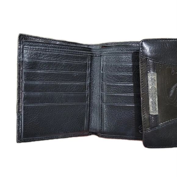 Brighton Black Embossed Leather Wallet - Hearts & Paisley Design - Elegant Style - Picture 9 of 12